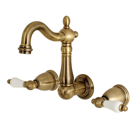 HERITAGE KS1223PL 8-Inch Center Wall Mount Bathroom Faucet KS1223PL